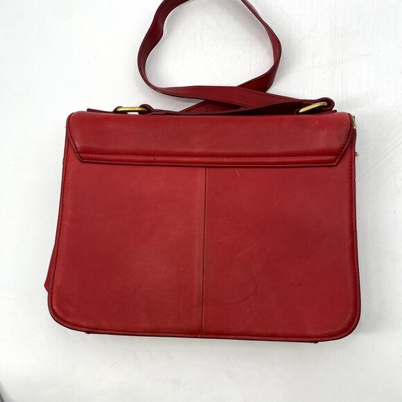 J. Crew Red Leather Foldover Shoulder Bag - Picture 4 of 9